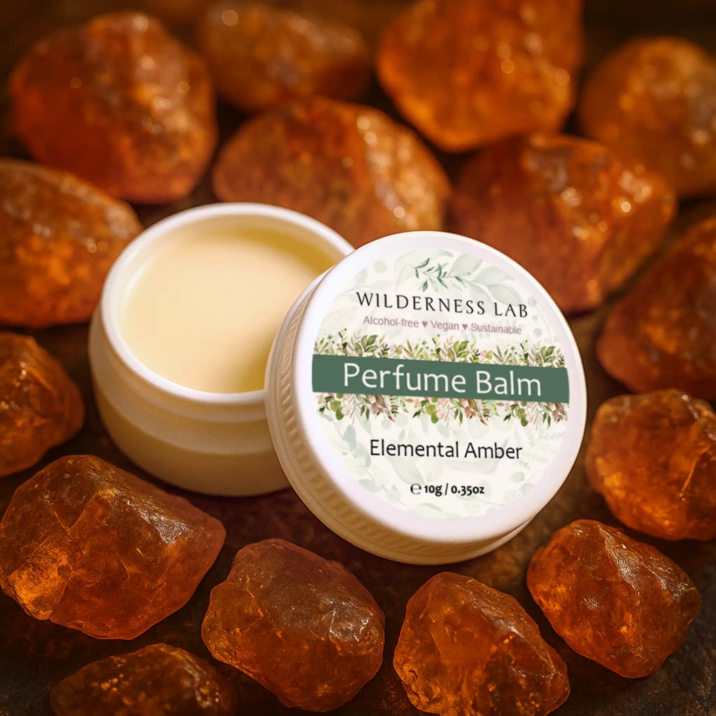 Elemental Amber Solid Perfume - natural vegan perfume balm with essential oils