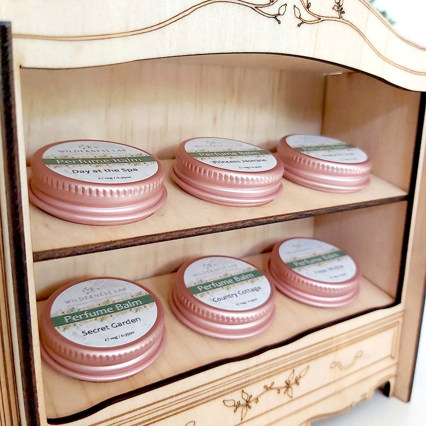 The Fragrance Wardrobe - handcrafted timber display for your favourite Perfume Balms