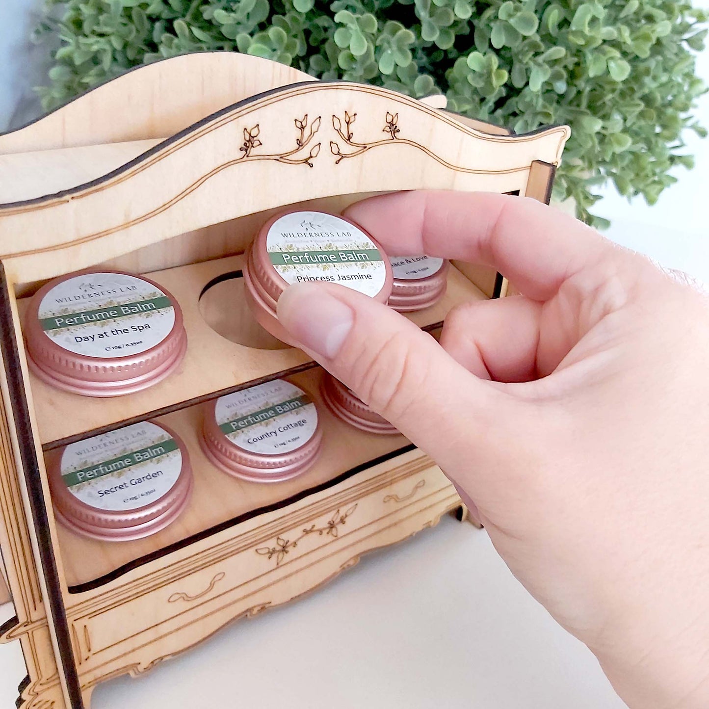 The Fragrance Wardrobe - handcrafted timber display for your favourite Perfume Balms