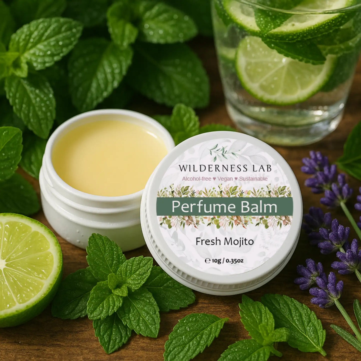 Fresh Mojito Solid Perfume - natural vegan perfume balm with essential oils