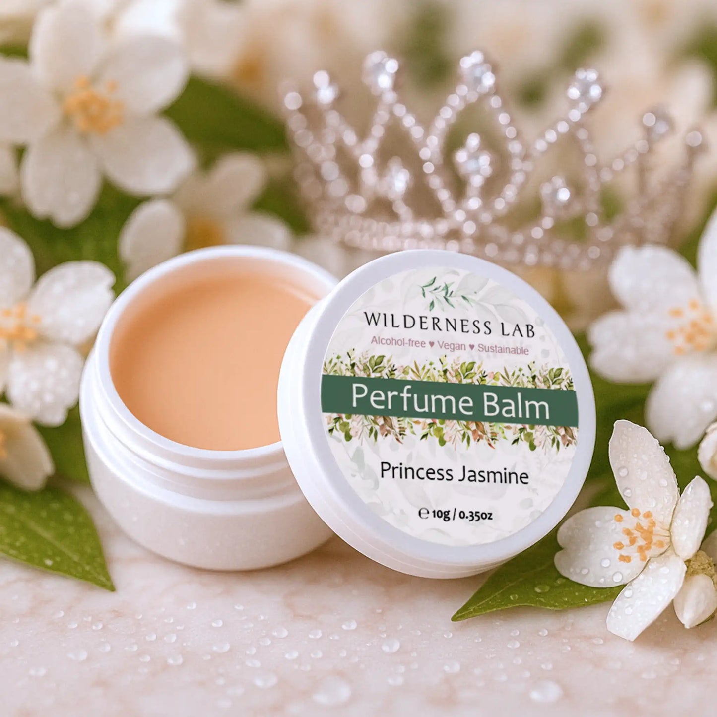 Princess Jasmine Solid Perfume - natural vegan perfume balm with essential oils