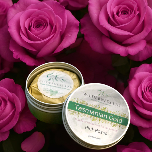 Tasmanian Gold solid vegan moisturising lotion bar - Pink Roses