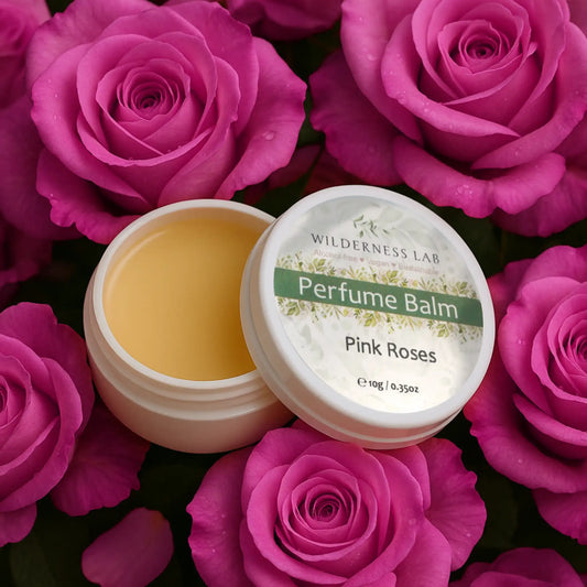 Pink Roses Solid Perfume - natural vegan perfume balm with essential oils