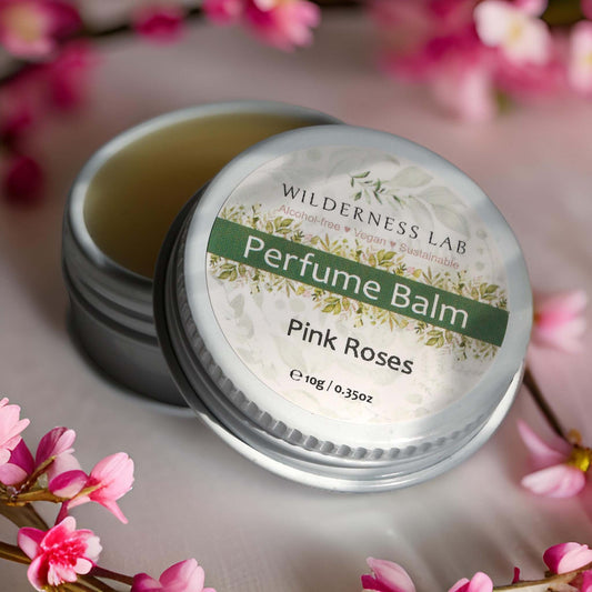 Pink Roses Solid Perfume - natural vegan perfume balm with essential oils