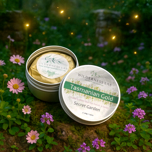 Tasmanian Gold solid vegan moisturising lotion bar - Secret Garden
