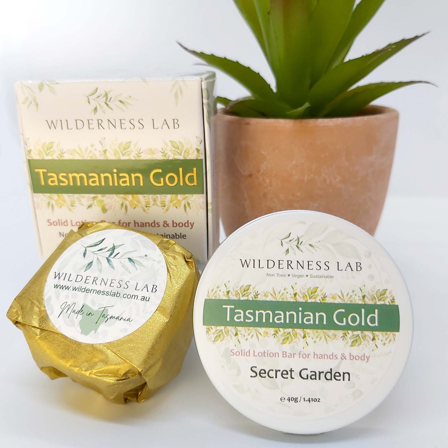 Tasmanian Gold solid vegan moisturising lotion bar - for hands and body