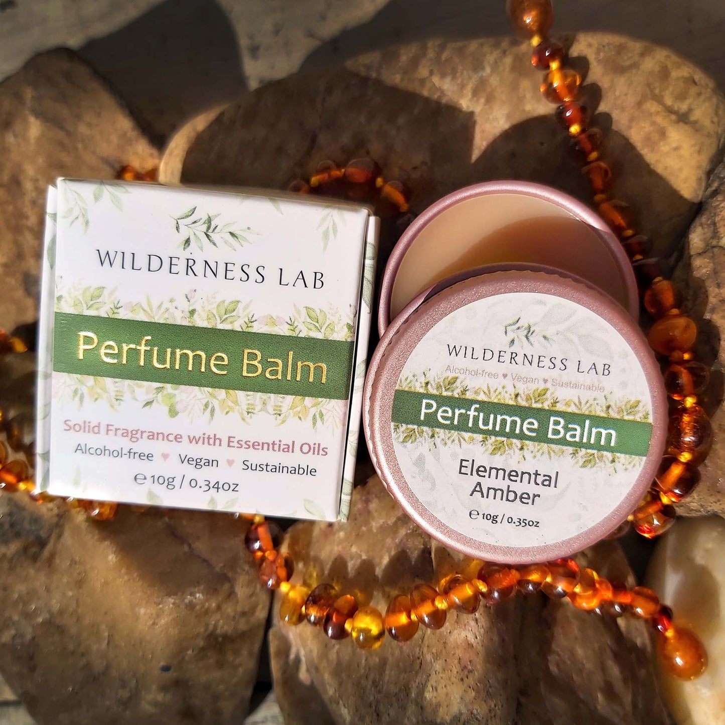 Elemental Amber Solid Perfume - natural vegan perfume balm with essential oils