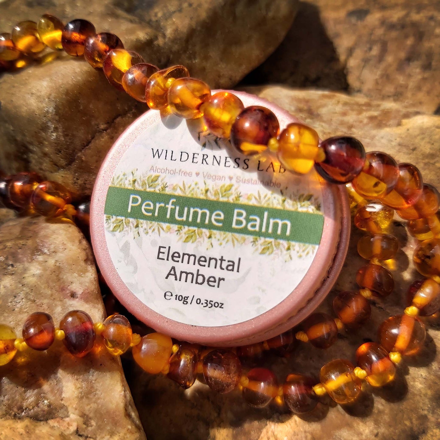 Elemental Amber Solid Perfume - natural vegan perfume balm with essential oils